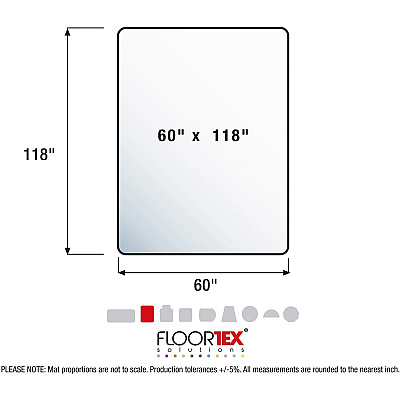 Cleartex XXL Polycarbonate Rectangular Chair Mat for Carpets - 60" x 118" (FLR1115030023ER)