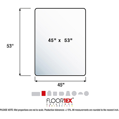 Computex Anti-Static Vinyl Rectangular Chair Mat for Carpets up to 3/8" - 48" x 60" (FLR3115226EV)