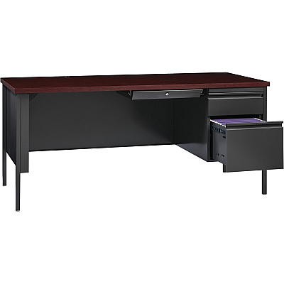 Lorell Fortress Series 66" Right-Pedestal Desk (LLR60916)