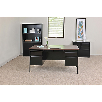Lorell Fortress Series Double-Pedestal Desk (LLR60927)