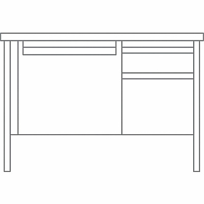 Lorell Fortress Series 48" Right Single-Pedestal Desk (LLR66903)