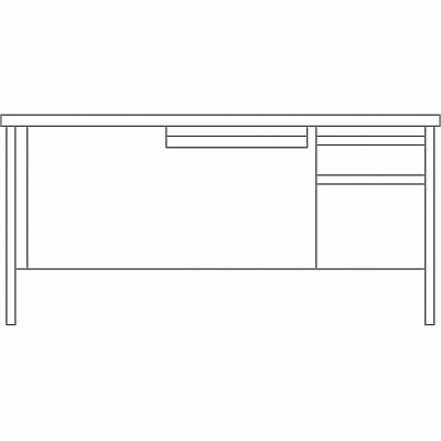 Lorell Fortress Series 66" Right-Pedestal Desk (LLR66904)