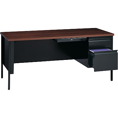 Lorell Fortress Series 66" Right-Pedestal Desk (LLR66905)