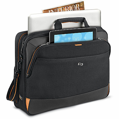 Solo Urban Carrying Case (Briefcase) for 11" to 17.3" iPad Notebook - Black, Gold (USLUBN3004)
