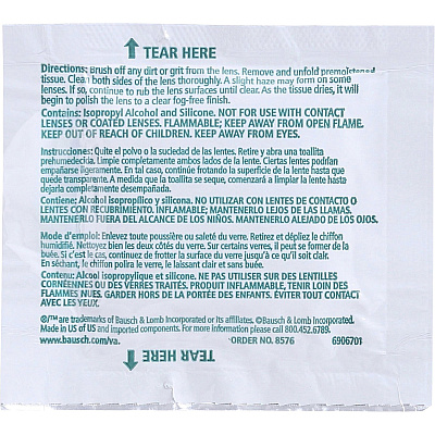 Bausch & Lomb Bausch & Lomb Pre-moistened Cleaning Tissues (BAL8576)