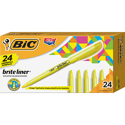 BIC Brite Liner Highlighters (BICBL241YW)