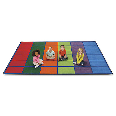 Carpets for Kids Premium Color Rows 30-Space Seating Rug (4034)