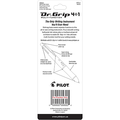 Pilot Dr. Grip Multi 4Plus1 Retractable Pen/Pencil (PIL36220)