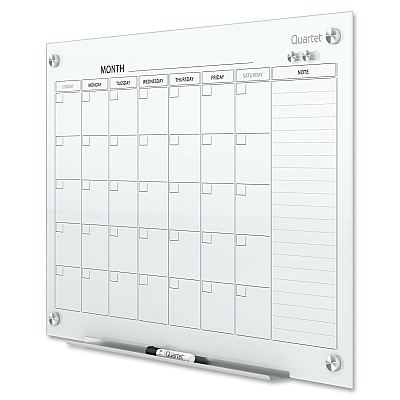 Quartet Infinity Magnetic Glass Dry-Erase Calendar Board (QRTGC4836F)