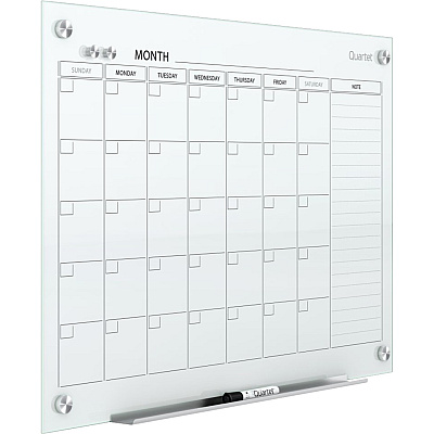 Quartet Infinity Magnetic Glass Dry-Erase Calendar Board (QRTGC4836F)