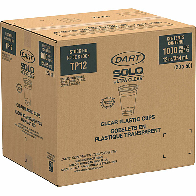 Solo Ultra Clear 12 oz Practical-Fill Cold Cups (DCCTP12CT)