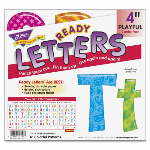 TREND Colorful Patterns 4-inch Ready Letters (79756)