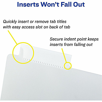 Avery Big Tab Plastic Dividers with Pockets, 8-Tab (07709)