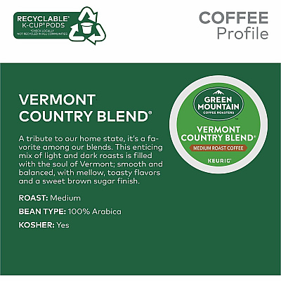 Green Mountain Coffee Roasters K-Cup Vermont Country Blend Coffee (GMT6602CT)