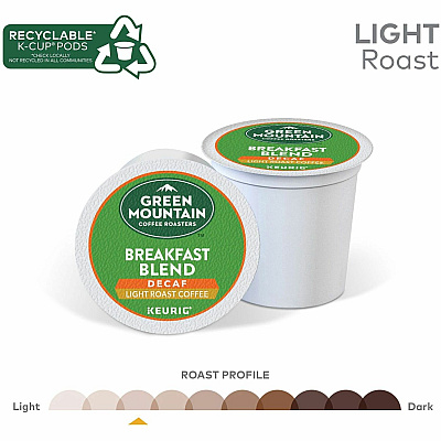 Green Mountain Coffee Roasters K-Cup Breakfast Blend Decaf Coffee (GMT7522CT)