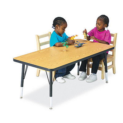 Jonti-Craft Berries Height Maple Top Black Edge Rectangle Table (6473JCE011)