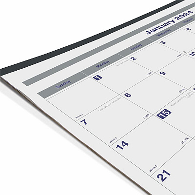 Blueline Net Zero Carbon Monthly Desk Pad Calendar, 22 x 17, White/Gray/Blue Sheets, Black Binding, 12-Month (Jan to Dec): 2026 (C177847)