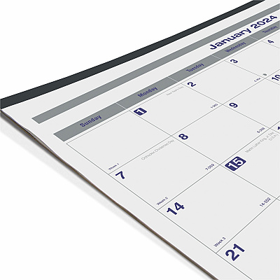 Blueline Net Zero Carbon Monthly Desk Pad Calendar, 22 x 17, White/Gray/Blue Sheets, Black Binding, 12-Month (Jan to Dec): 2026 (C177847)