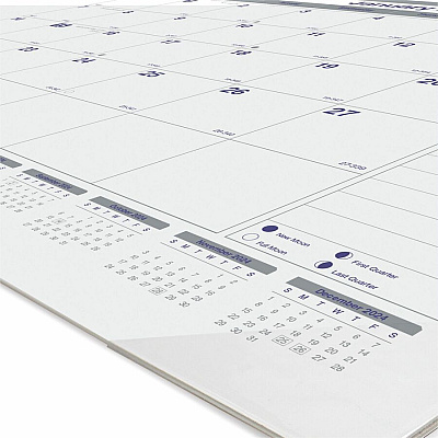 Blueline Net Zero Carbon Monthly Desk Pad Calendar, 22 x 17, White/Gray/Blue Sheets, Black Binding, 12-Month (Jan to Dec): 2026 (C177847)