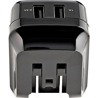 StarTech Dual Port Usb Wall Charger High Power 17 Watt / 3.4 Amp (1a & 2.4a) Travel C (USB2PACBK)
