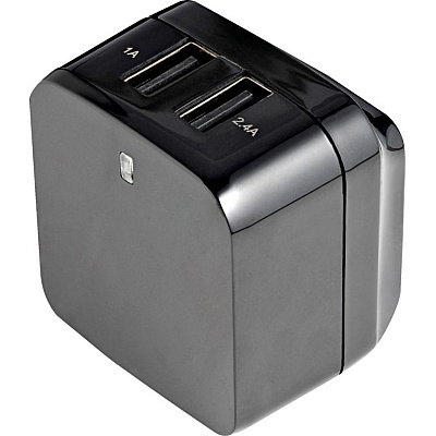 StarTech Dual Port Usb Wall Charger High Power 17 Watt / 3.4 Amp (1a & 2.4a) Travel C (USB2PACBK)