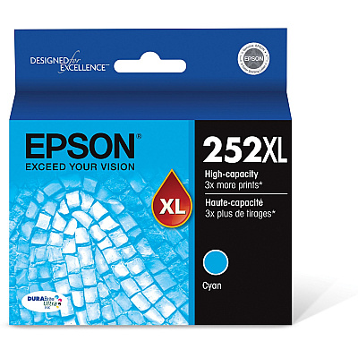 Epson DURABrite Ultra 252XL Original High Yield Inkjet Ink Cartridge - Cyan - 1 Each (EPST252XL220S)
