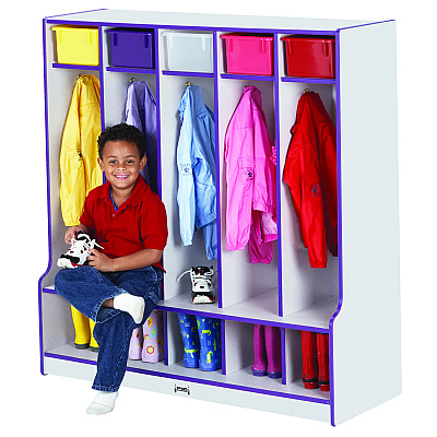 Jonti-Craft Rainbow Accents Step 5 Section Locker (0468JCWW004)