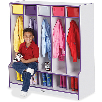 Jonti-Craft Rainbow Accents Step 5 Section Locker (0468JCWW004)