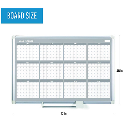 MasterVision 36" 12-month Calendar Planning Board (BVCGA03106830)
