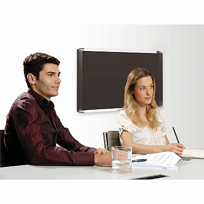 MasterVision Soft-touch Bulletin Board, 48 x 36, Black Fabric Surface, Aluminum/Black Aluminum Frame (BVCMVI050301)
