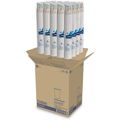 Dixie PerfecTouch 12 oz Insulated Paper Hot Coffee Cups by GP Pro (DXE5342CD)