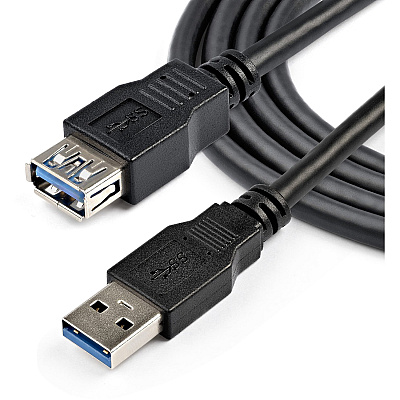 StarTech 2m Black Superspeed Usb 3.0 Extension Cable - 5gbps - A To A - Male To Female Usb 3.0 Extender Cable - Usb 3.0 Extension Cord - 2 Meter (USB3SEXT2MBK)