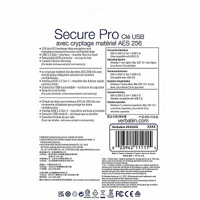 Verbatim Store 'n' Go Secure Pro USB 3.0 Drive (98665)