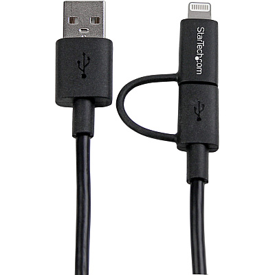 StarTech 1m Ligthning Or Micro Usb To Usb Cable (LTUB1MBK)