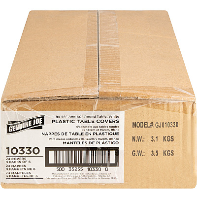 Genuine Joe Plastic Round Tablecovers (GJO10330CT)