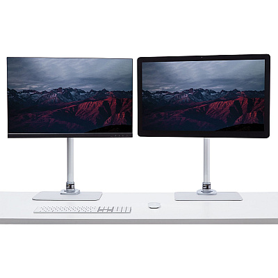StarTech Monitor Stand - Single - Desktop, Silver (ARMPIVSTND)