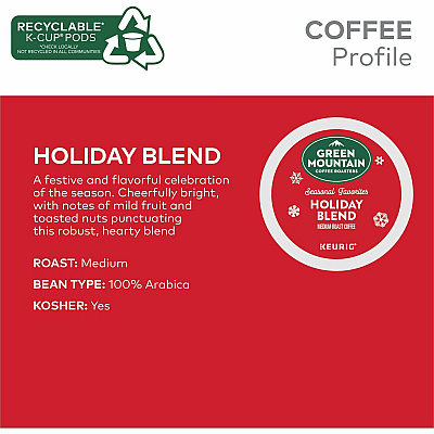 Green Mountain Coffee Roasters K-Cup Holiday Blend Coffee (GMT6204)