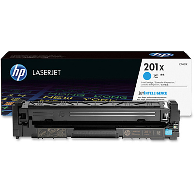 HP 201X (HEWCF401X) Original High Yield Laser Toner Cartridge - Single Pack - Cyan - 1 Each