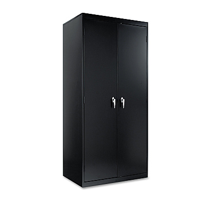 Alera Assembled 78" High Heavy-Duty Welded Storage Cabinet, Four Adjustable Shelves, 36w x 24d, Black (ALECM7824BK)