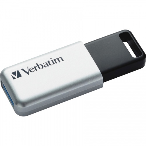 Verbatim 64GB Store 'n' Go Secure Pro USB 3.0 Flash Drive with AES 256 Hardware Encryption - Silver (98666)