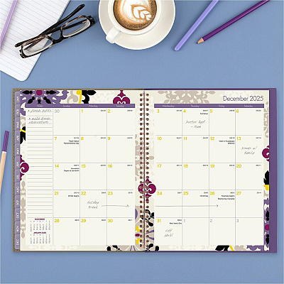 Cambridge Vienna Weekly/Monthly Appointment Book, Geometric Artwork, 11 x 8.5, Purple/Tan Cover, 12-Month (Jan to Dec): 2026 (122905)