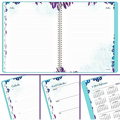 AT-A-GLANCE Wild Washes Weekly/Monthly Planner, Flora and Fauna Artwork, 11 x 8.5, Blue Cover, 13-Month: Jan 2026 to Jan 2027 (523905)