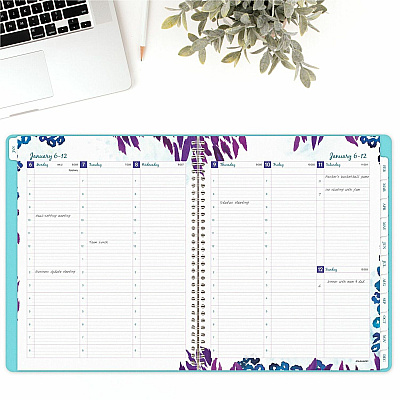 AT-A-GLANCE Wild Washes Weekly/Monthly Planner, Flora and Fauna Artwork, 11 x 8.5, Blue Cover, 13-Month: Jan 2026 to Jan 2027 (523905)