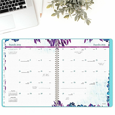 AT-A-GLANCE Wild Washes Weekly/Monthly Planner, Flora and Fauna Artwork, 11 x 8.5, Blue Cover, 13-Month: Jan 2026 to Jan 2027 (523905)