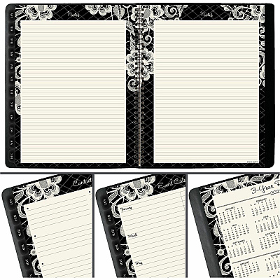 AT-A-GLANCE Lacey Weekly Block Format Professional Appointment Book, Lacey Artwork, 11 x 8.5, Black/White, 13-Month: Jan 2026 to Jan 2027 (541905)