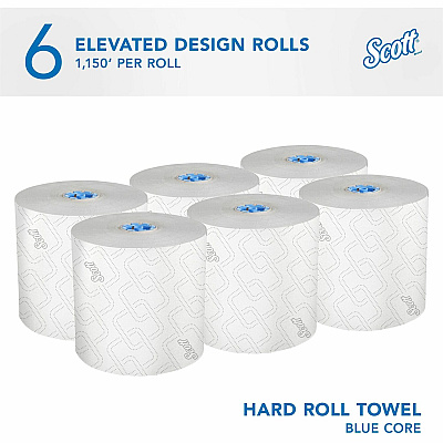 Scott Pro High-Capacity Hard Roll Towels with Elevated Design and Absorbency Pockets (KCC25702)