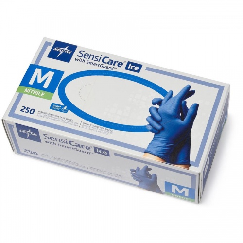 Medline SensiCare Ice Blue Nitrile Exam Gloves (MDS6802)