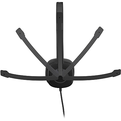 Logitech H151 Stereo Headset with Rotating Boom Mic (Black) - Stereo - 3.5MM AUDIO JACK CONNECTION - Wired - In-Line Control - 22 Ohm - 20 Hz - 20 kHz - Over-the-head - 5.9 ft Cable - Black (LOG981000587)