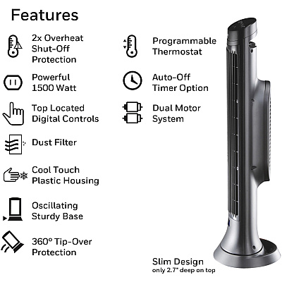 Honeywell Digital Ceramic Tower Heater (HWLHCE322V)