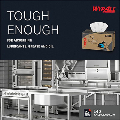 Wypall Power Clean L40 Extra Absorbent Towels (KCC03046)
